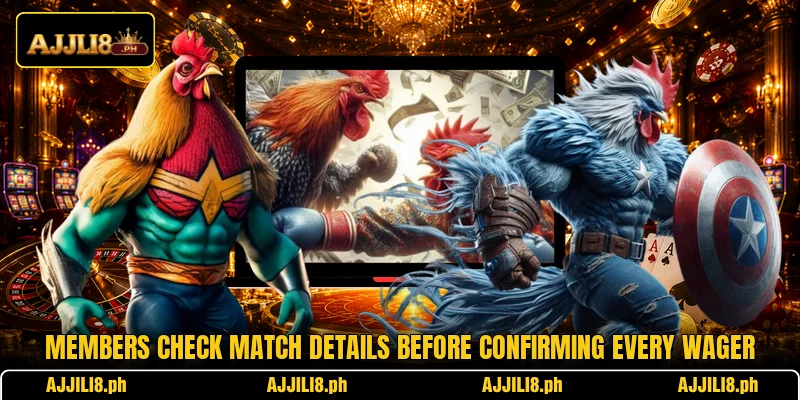 Members check match details before confirming every wager