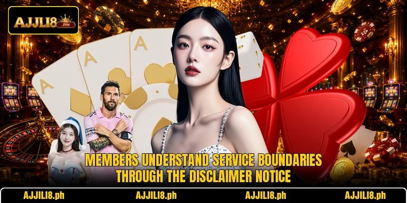 Members understand service boundaries through the disclaimer notice