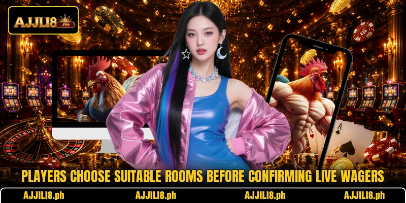 Players choose suitable rooms before confirming live wagers Players choose suitable rooms before confirming live wagers