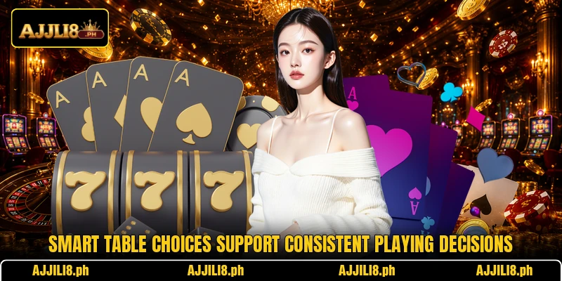 Smart table choices support consistent playing decisions